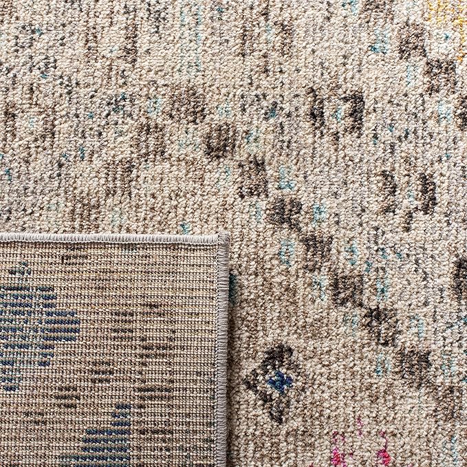 SAFAVIEH Madison Collection Runner Rug - 2'2" x 10', Grey & Yellow, Boho Diamond Distressed Design, Non-Shedding & Easy Care, Ideal for High Traffic Areas in Living Room, Bedroom (MAD418F)