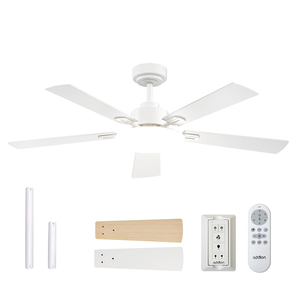 Addlon 52-Inch Ceiling Fan with Light, Remote, and Reversible DC Motor