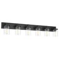 Aipsun 48in Vanity Light – Black 6-Light Fixture with Clear Glass Shades (Excludes Bulbs)