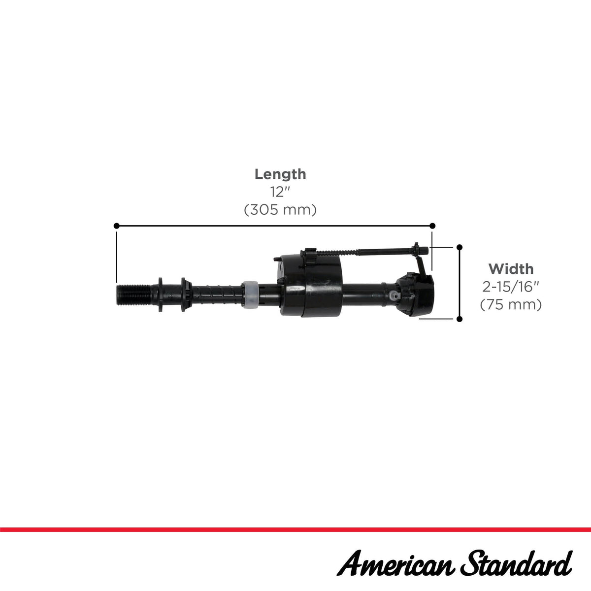 American Standard 7381125-400.0070A Universal Toilet Water Fill Valve – Black
