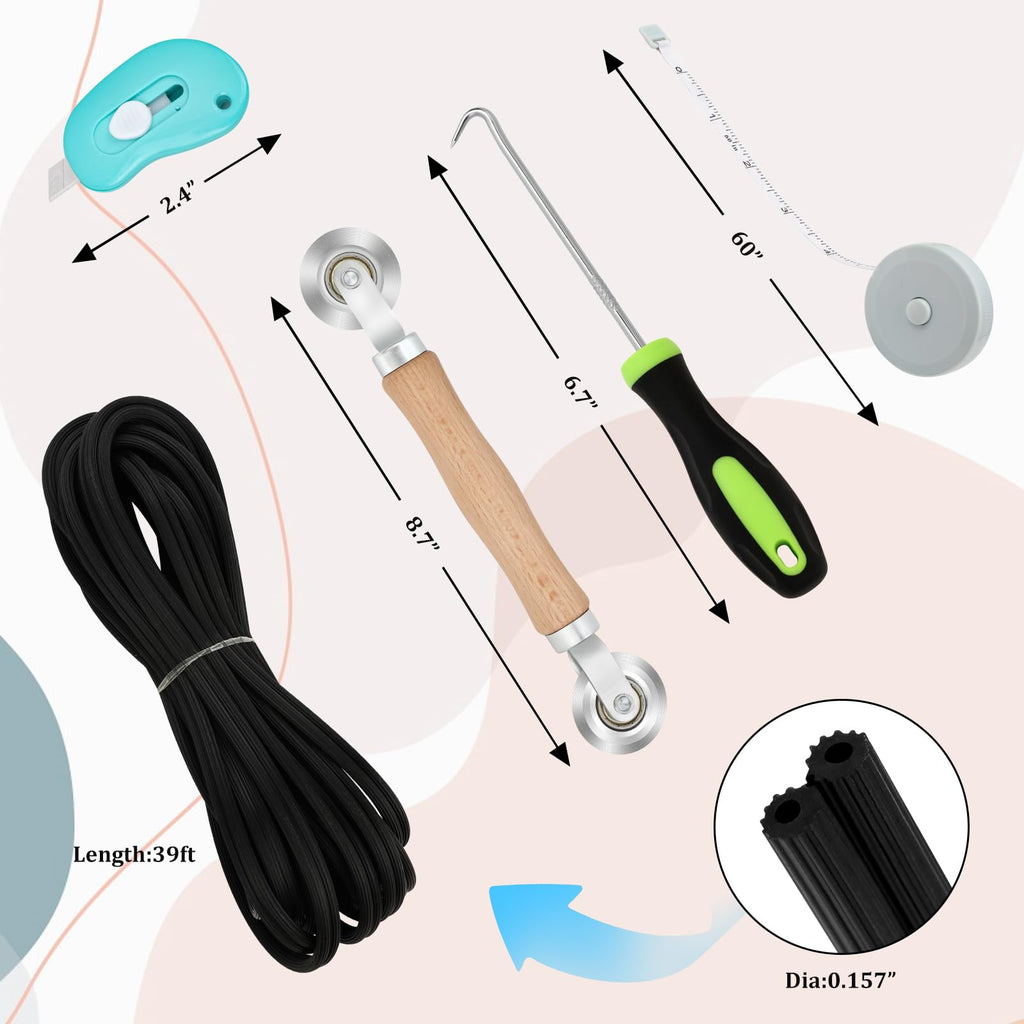 Amzjjle 6-Piece Window Screen Repair Kit | Fiberglass Mesh, Tools, 59x106