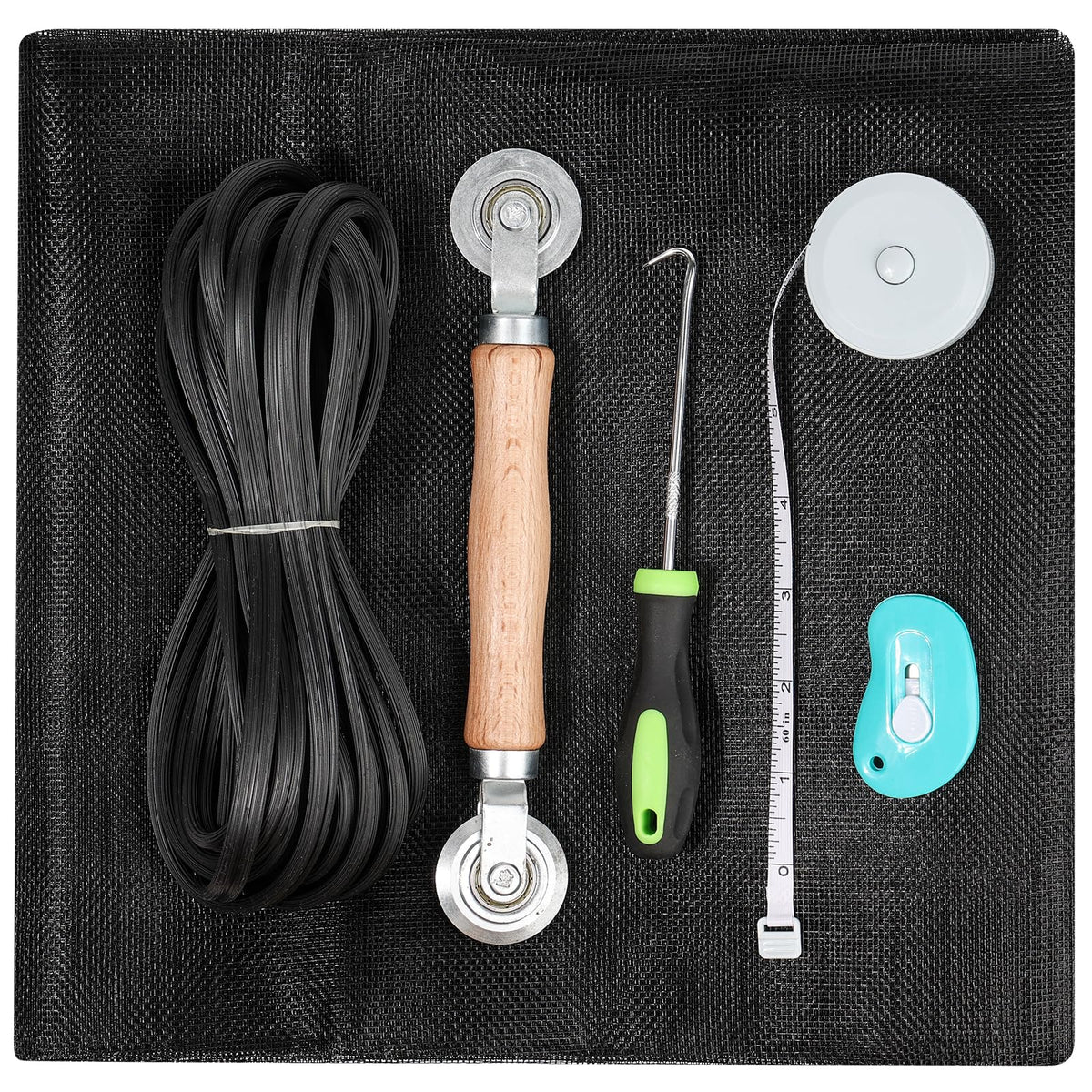 Amzjjle 6-Piece Window Screen Repair Kit | Fiberglass Mesh, Tools, 59x106