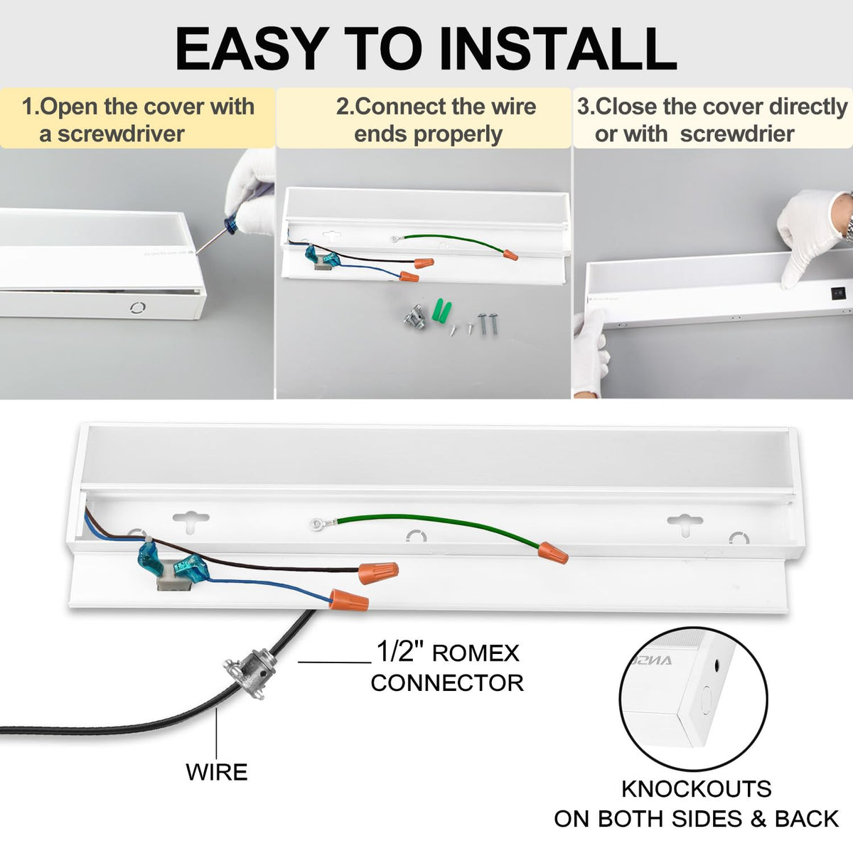 Ansen 4-Pack 24in Under-Cabinet Lighting — Dimmable LED, 2700K-5000K, CRI>92