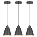 Aoceley Industrial Pendant Lights – 3-Pack Black Farmhouse Fixtures for Kitchen Island