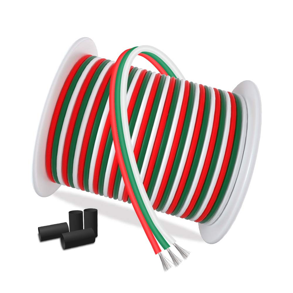 AOTOINK 100ft Extension Cable 3 Pin 22AWG for LED Strips WS2812B/WS2811 Dream RGB (12/24V DC)
