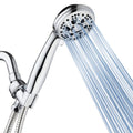 AquaDance High Pressure 6-Setting Chrome Face Handheld Shower with Hose – 3.5\" Face, 5 ft Hose, US-Quality Tested