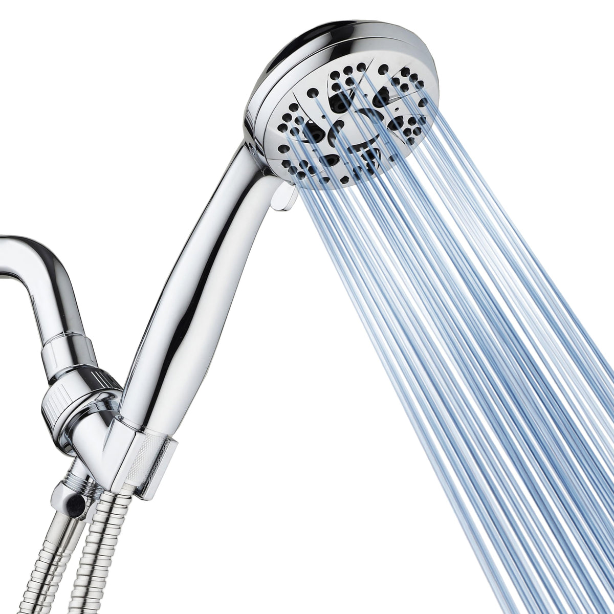 AquaDance High Pressure 6-Setting Chrome Face Handheld Shower with Hose – 3.5\" Face, 5 ft Hose, US-Quality Tested