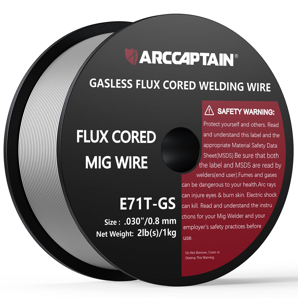 ARCCAPTAIN Flux Core Welding Wire .030 E71T-GS – 2 lb Gasless MIG Wire for Mild Steel
