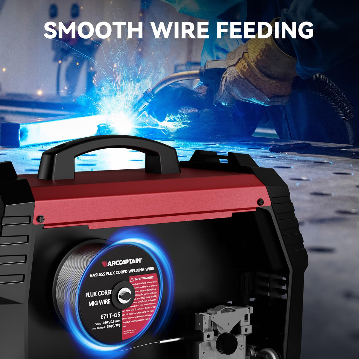 ARCCAPTAIN Flux Core Welding Wire .030 E71T-GS – 2 lb Gasless MIG Wire for Mild Steel