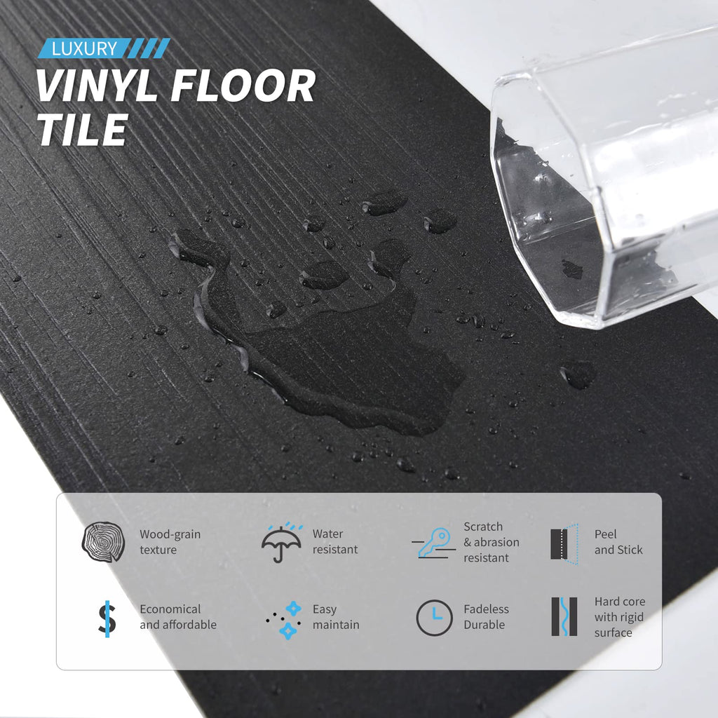 Art3d 36-Pack Peel and Stick Vinyl Floor Tiles – 54 Sq Ft Wood Look, Waterproof & Easy Install