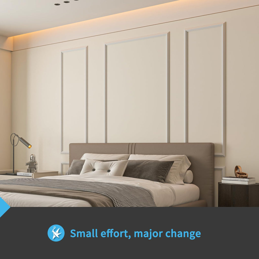 Art3d Pre-Cut Wall Molding Set (6 pcs) – Ready-to-Assemble Wainscoting Panels for Interior Walls | Glue Install