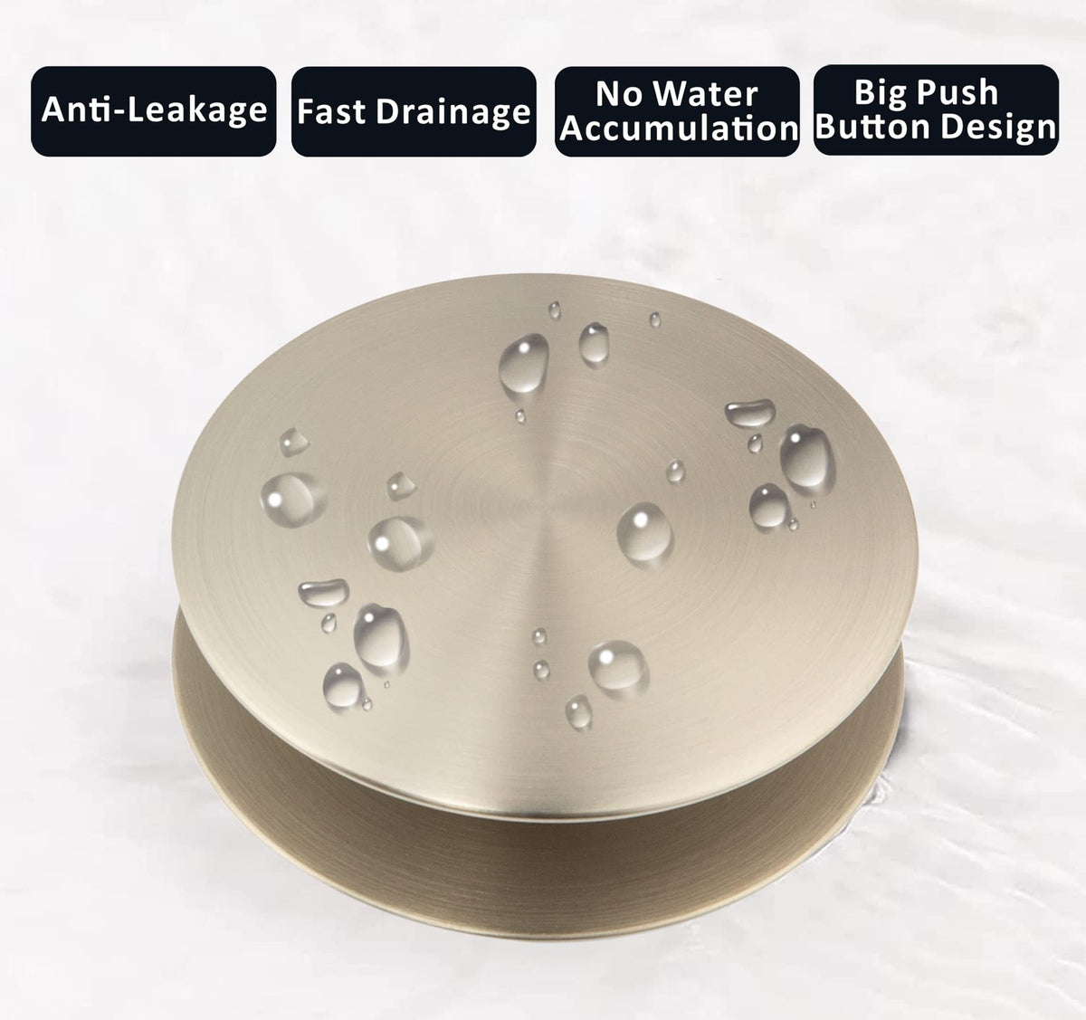 Artiwell Universal Bathroom Sink Drain Stopper – Brushed Nickel, Fits Most Pop-Up Drains