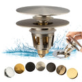 Artiwell Universal Bathroom Sink Drain Stopper – Brushed Nickel, Fits Most Pop-Up Drains
