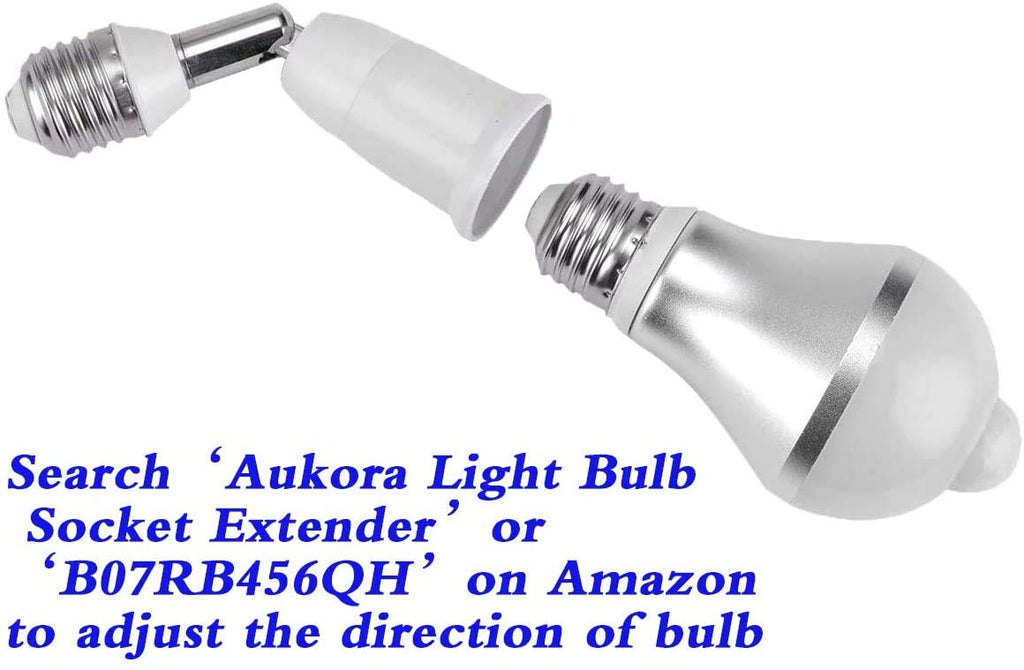 Aukora 12W Motion Sensor Light Bulbs (100W Eq) — E26, Dusk-to-Dawn & Motion Activated, 2-Pack
