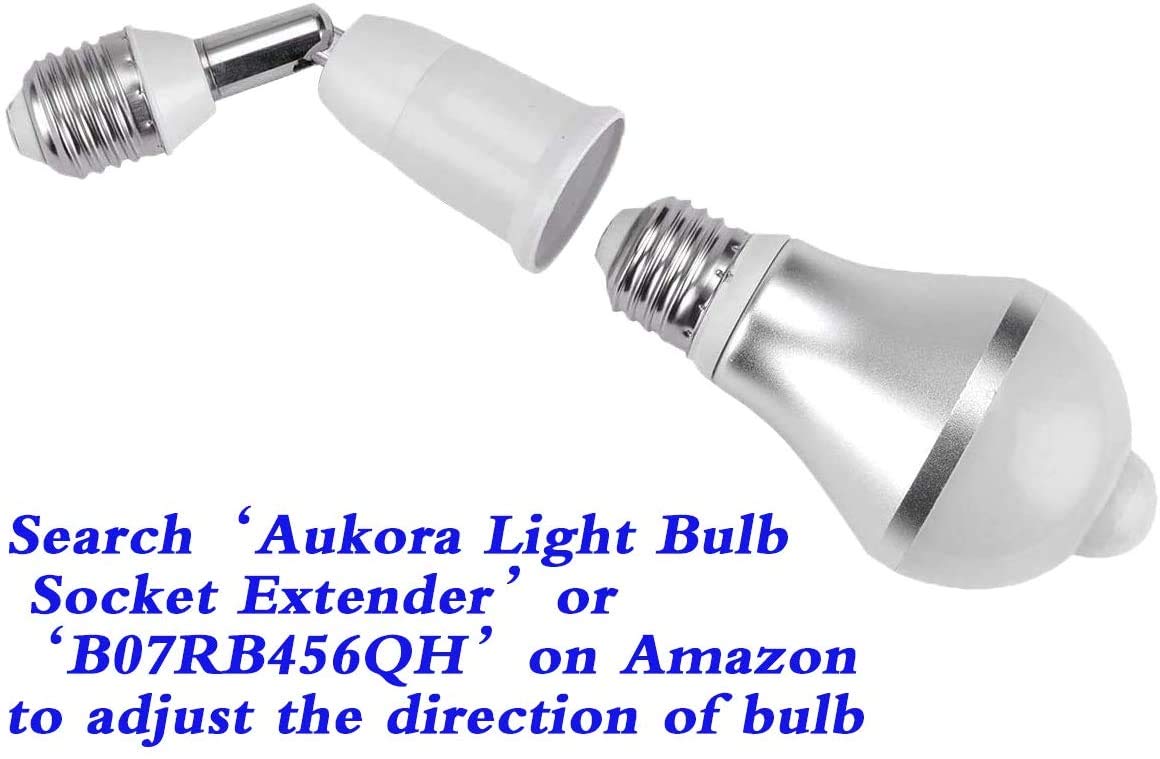 Aukora 12W Motion Sensor Light Bulbs (100W Eq) — E26, Dusk-to-Dawn & Motion Activated, 2-Pack