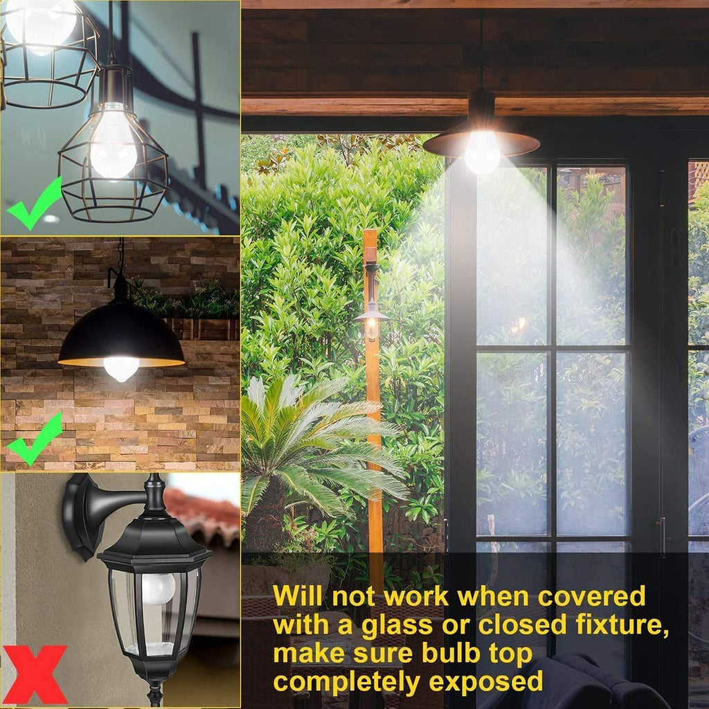 Aukora 12W Motion Sensor Light Bulbs (100W Eq) — E26, Dusk-to-Dawn & Motion Activated, 2-Pack