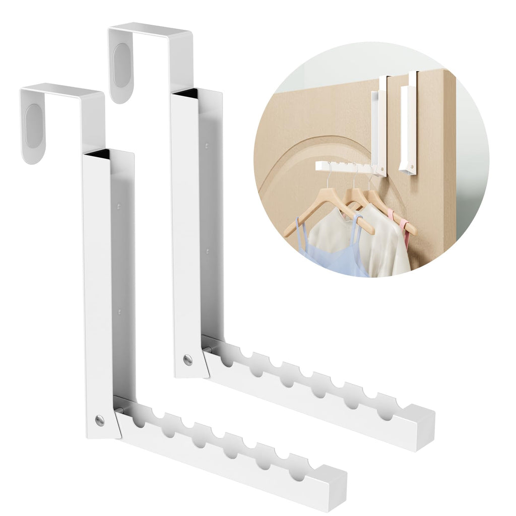 BAKON Over The Door Hanger Folding Drying Rack – 2 Pack, Space-Saving Indoor Laundry