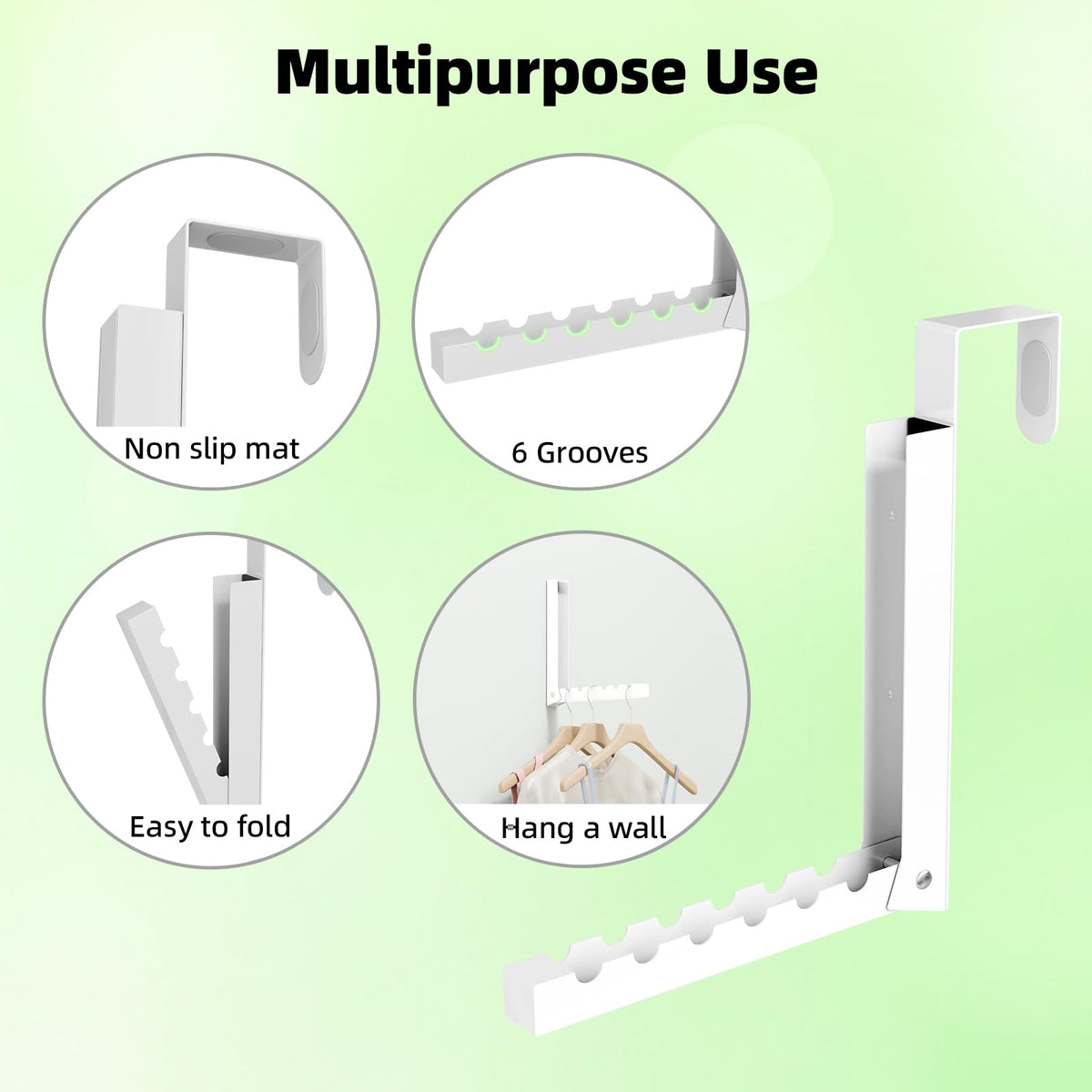BAKON Over The Door Hanger Folding Drying Rack – 2 Pack, Space-Saving Indoor Laundry