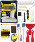 Bates Choice 19-Piece Paint Roller Kit | Microfiber Sleeves, Tray & Brushes