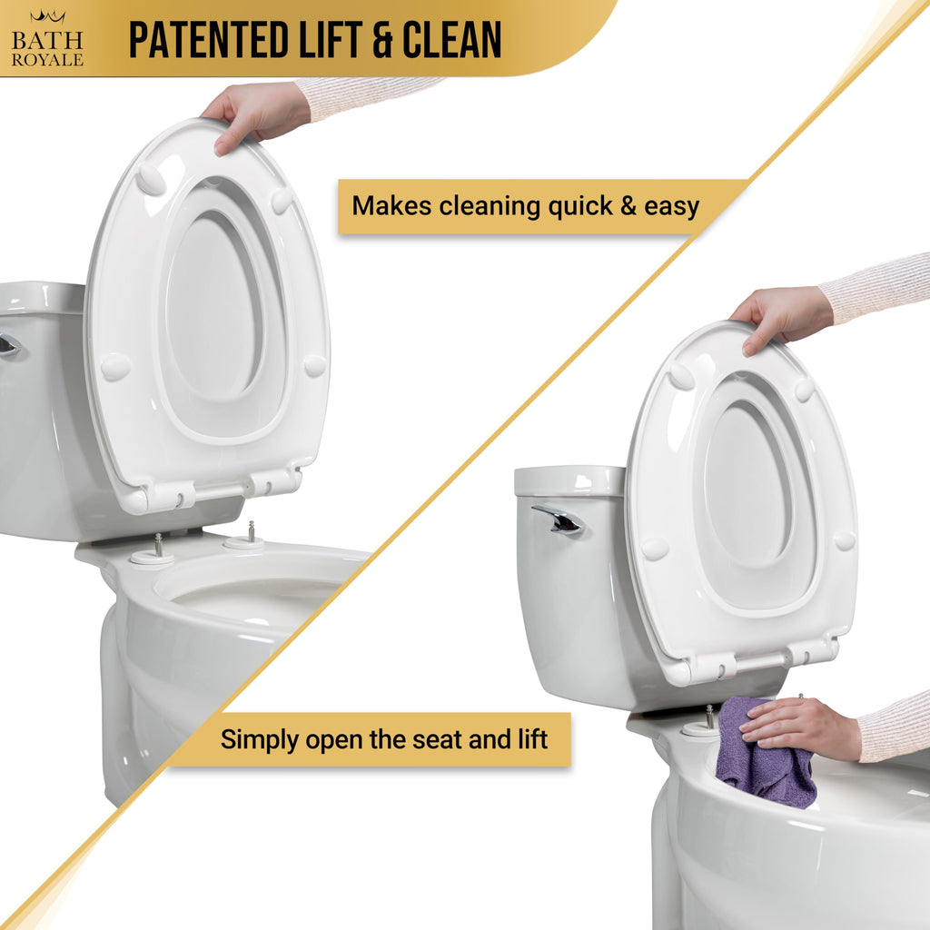 Bath Royale BR501-02 Elongated Toilet Seat – Soft Close, Heavy Duty, Easy Clean | Almond/Bone