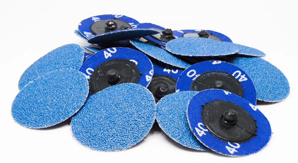Benchmark Abrasives 2-In Quick-Change Zirconia Sanding Discs – 60 Grit, 25 Pack for Die Grinders, Drills, Deburring & Finishing
