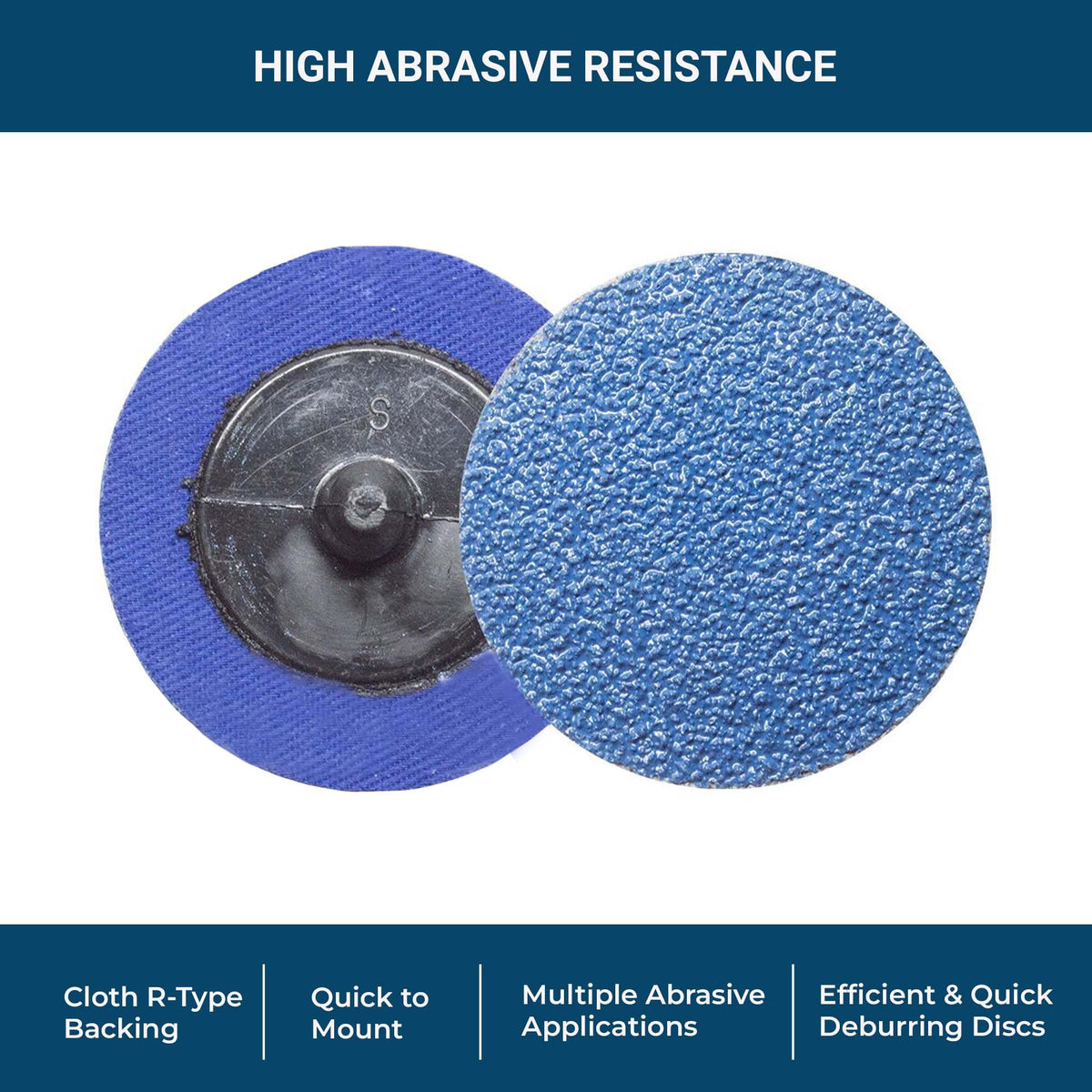Benchmark Abrasives 2-In Quick-Change Zirconia Sanding Discs – 60 Grit, 25 Pack for Die Grinders, Drills, Deburring & Finishing
