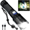BERCOL Rechargeable Flashlight 90000 Lumens - 5 Modes, IPX5 Waterproof, 1000m Beam