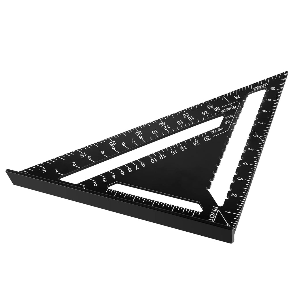 Beslands Aluminum 12-In Rafter Square – 5-In-1 Pro Layout Tool for Woodworking