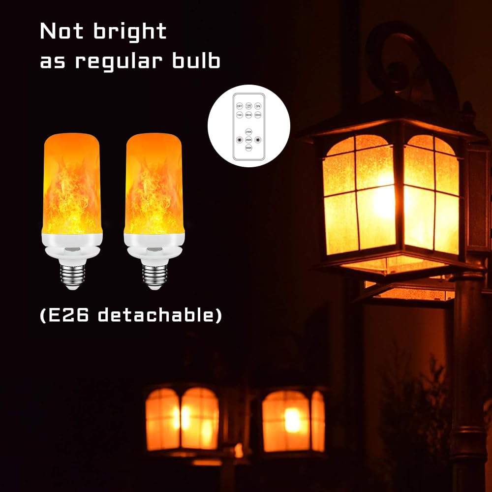 BLUEYE 2Packs Rechargeable Flame Light Bulbs with Remote – 3 Timers, USB-C Charging, Flameless Candles for Home Decor