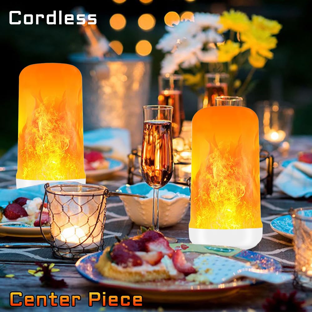 BLUEYE 2Packs Rechargeable Flame Light Bulbs with Remote – 3 Timers, USB-C Charging, Flameless Candles for Home Decor