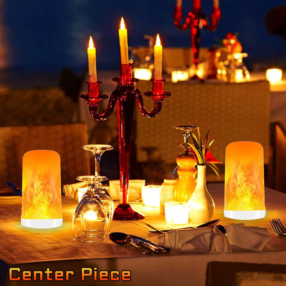 BLUEYE 2Packs Rechargeable Flame Light Bulbs with Remote – 3 Timers, USB-C Charging, Flameless Candles for Home Decor