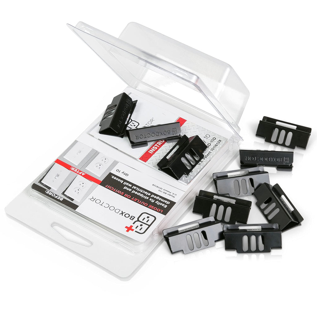 Box Doctor Repair Clips - Fix Loose Outlets and Switches (10 Pack)