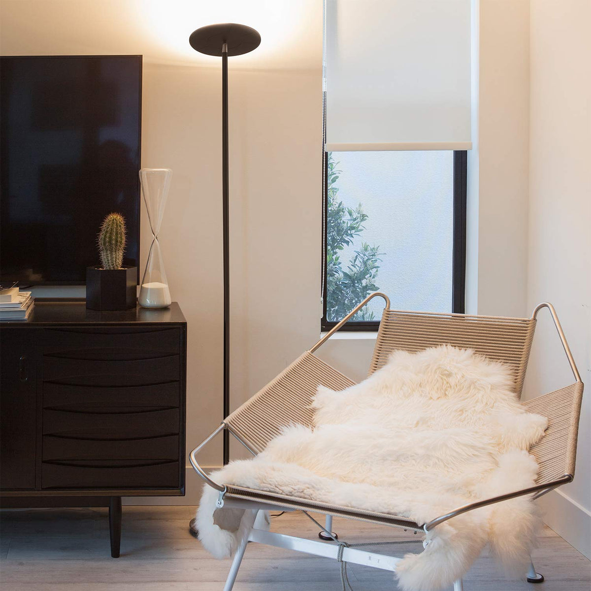 Brightech Sky LED Floor Lamp | Dimmable Torchiere, 3000K Warm White, Bronze