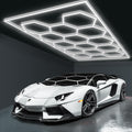 BRILLIHOOD Hexagon LED Garage Lights – 672W, 80,640 LM, 6500K for Garage, Workshop & Car Detailing