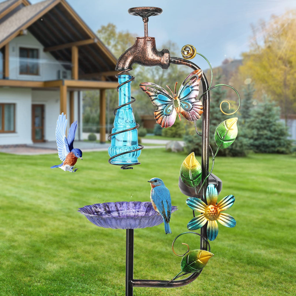Bshine Solar Waterdrop Hummingbird Stake – Garden Light (Blue)