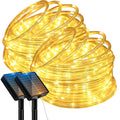 btfarm 2 Pack Solar Rope Lights – 46ft Outdoor LED String Lights, 8 Modes, IP65 Waterproof, Warm White
