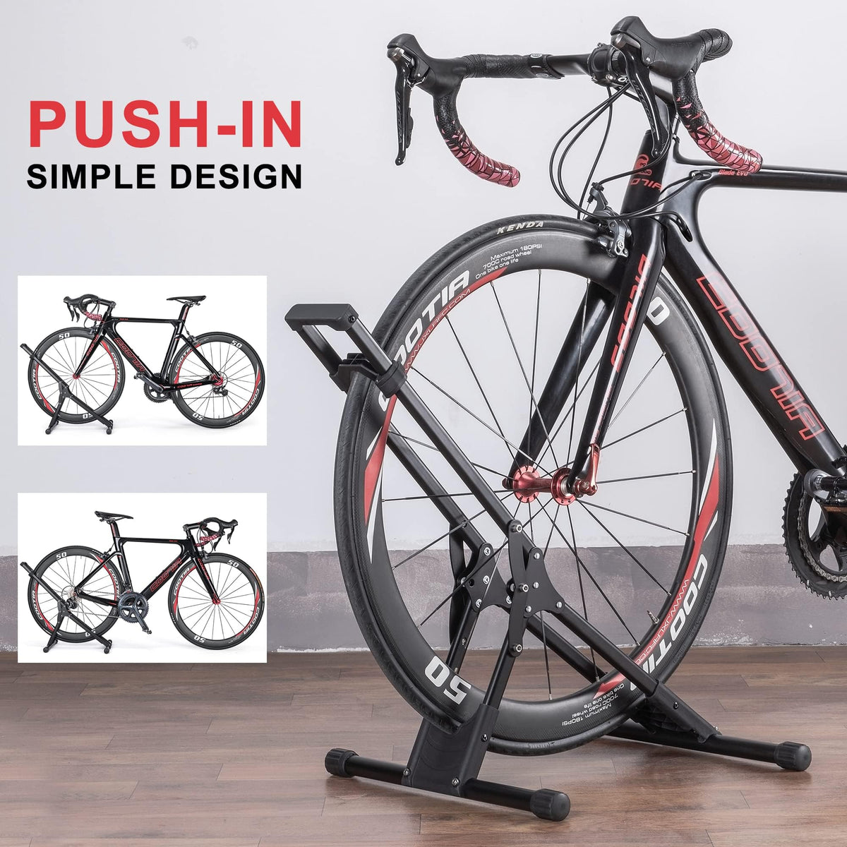CHEPARK Bike Floor Stand Rack – Freestanding Indoor Storage for 20-29 Inch Bikes
