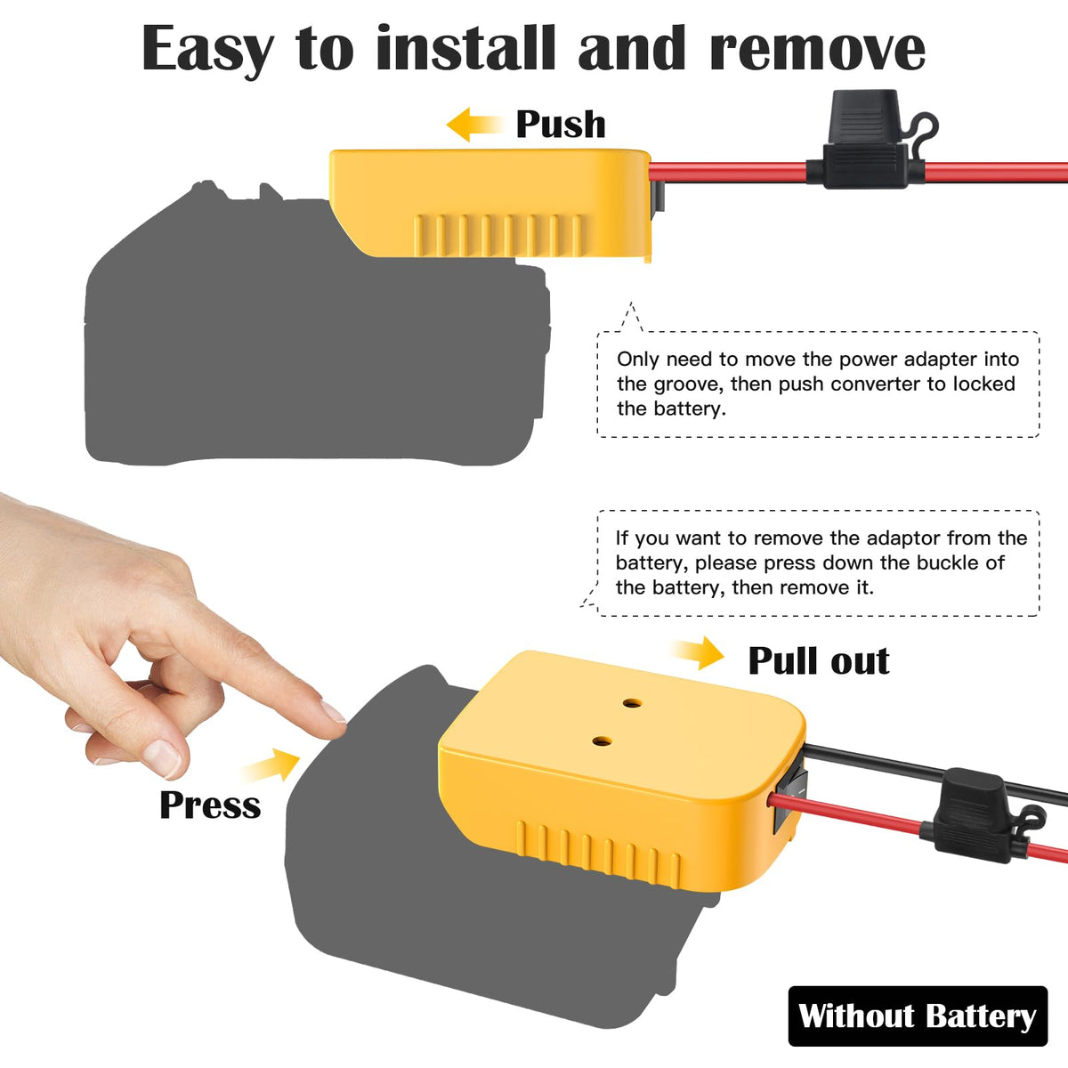 CHoiKWong 20V to 12V Step-Down Converter for Dewalt Batteries | 240W Buck, 20A Max