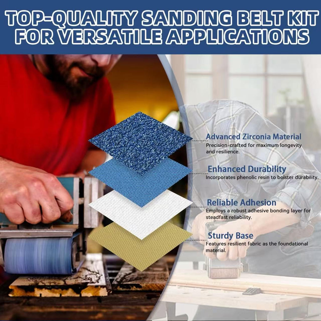 Clebay 3x21 Inch Sanding Belts, 30 Pcs, Zirconia, 80/120/150 Grit, Heavy Duty