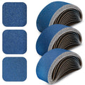 Clebay 3x21 Inch Sanding Belts, 30 Pcs, Zirconia, 80/120/150 Grit, Heavy Duty