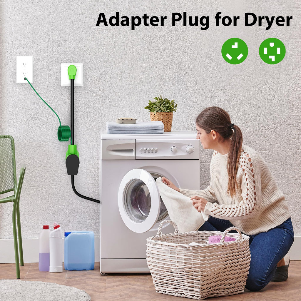 Conable 4-Prong to 3-Prong Dryer Plug Adapter | NEMA 14-30P to 10-30R, 2 ft, 30A, ETL Listed