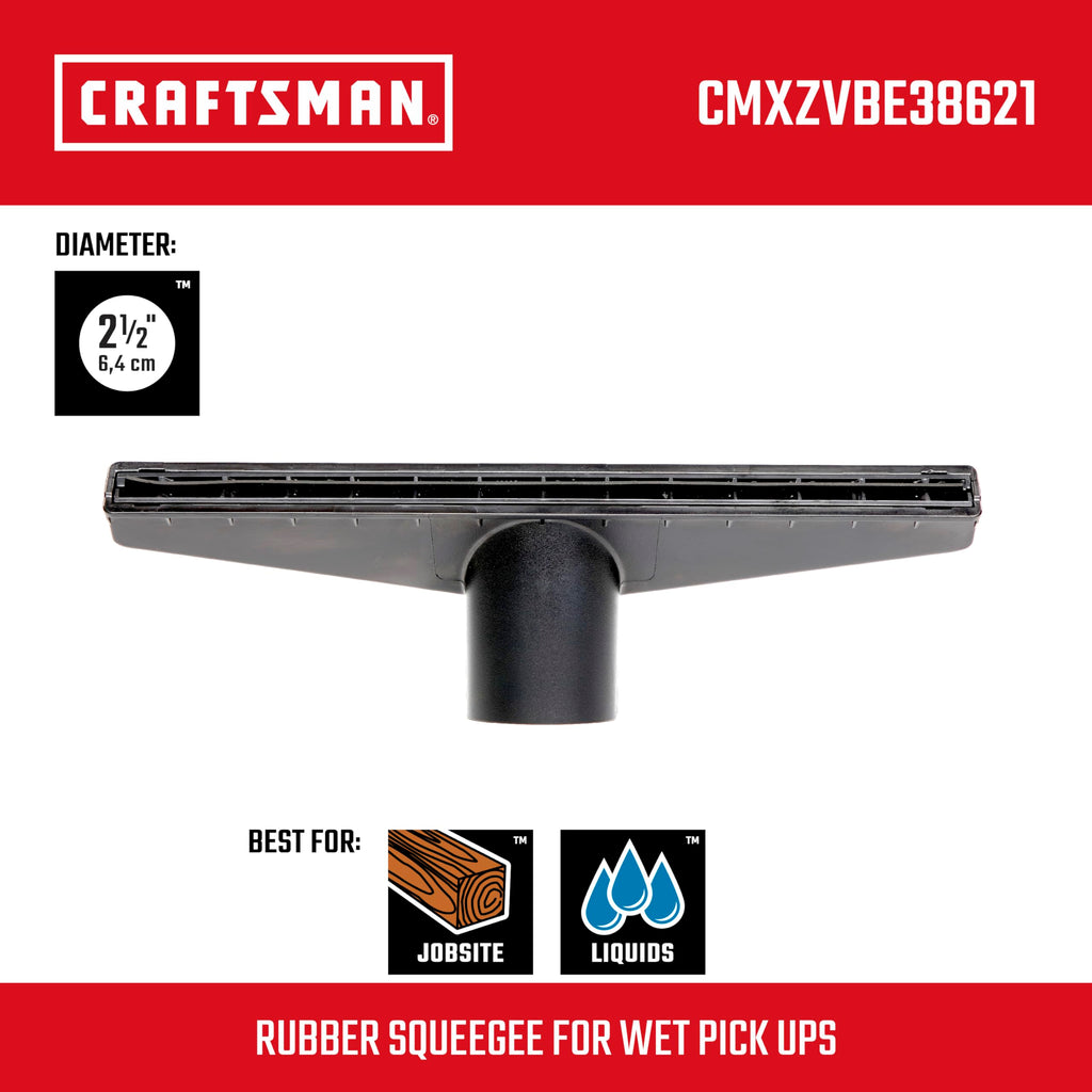 CRAFTSMAN 2-1/2 in Wet Nozzle Attachment for Wet/Dry Vacs – Industrial-Grade, Large-Mess Cleanup