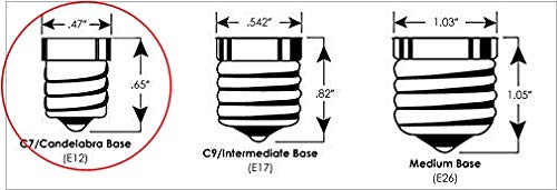 Creative Hobbies Silicone Dipped 7W Incandescent Candle Lamp Bulbs – 10 Pack (E12)