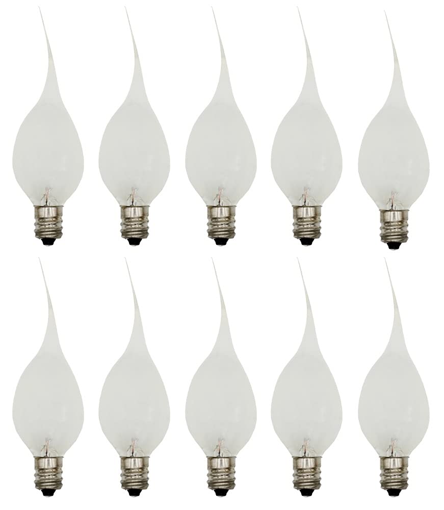 Creative Hobbies Silicone Dipped 7W Incandescent Candle Lamp Bulbs – 10 Pack (E12)