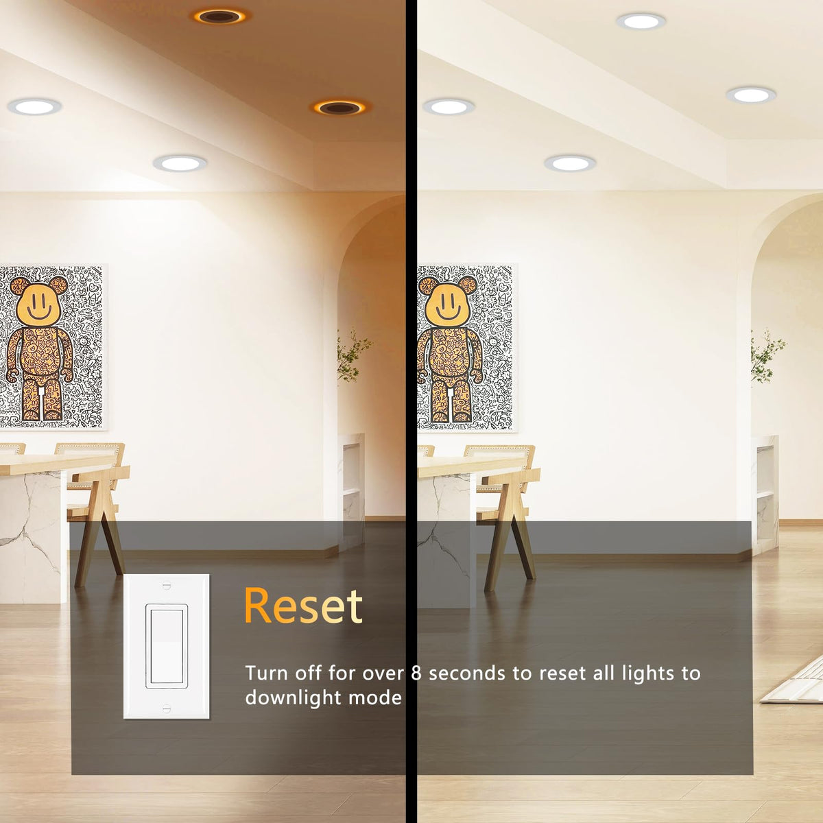 CycevSun 12-Pack 6-Inch LED Recessed Lights with Night Light — Dimmable, 5 CCT, Canless Wafer, ETL & Energy Star