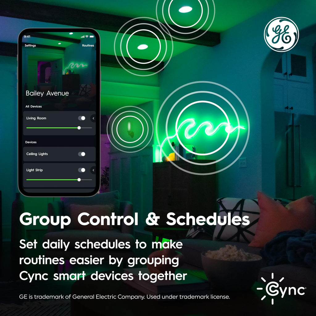 GE Cync Smart LED Bulbs – Color Changing, Matter Compatible, 3-Pack