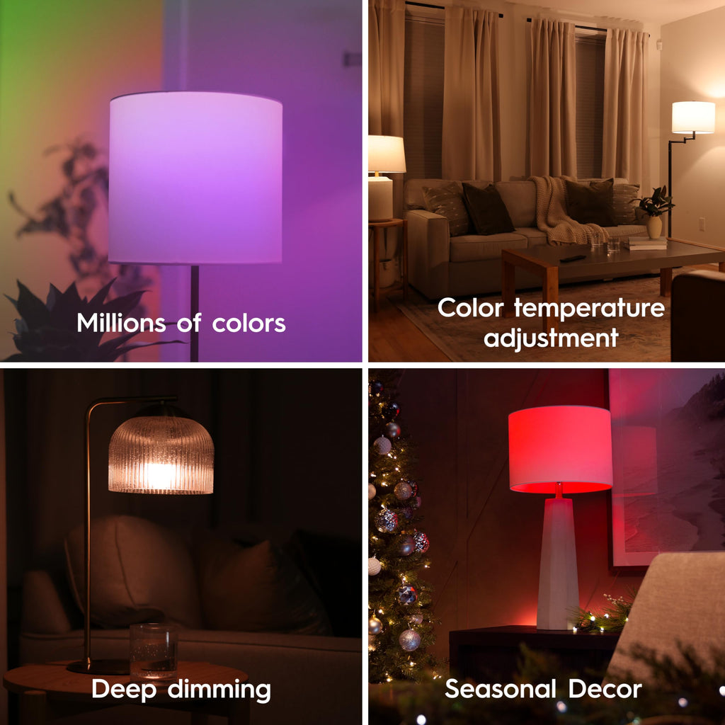 GE Cync Smart LED Bulbs – Color Changing, Matter Compatible, 3-Pack