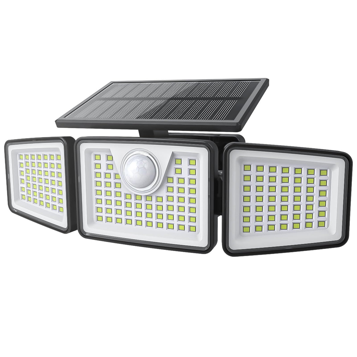 daphino 2500LM Solar Flood Lights with Motion Sensor - 3-Head 270° Wide Angle IP65 Outdoor Lighting