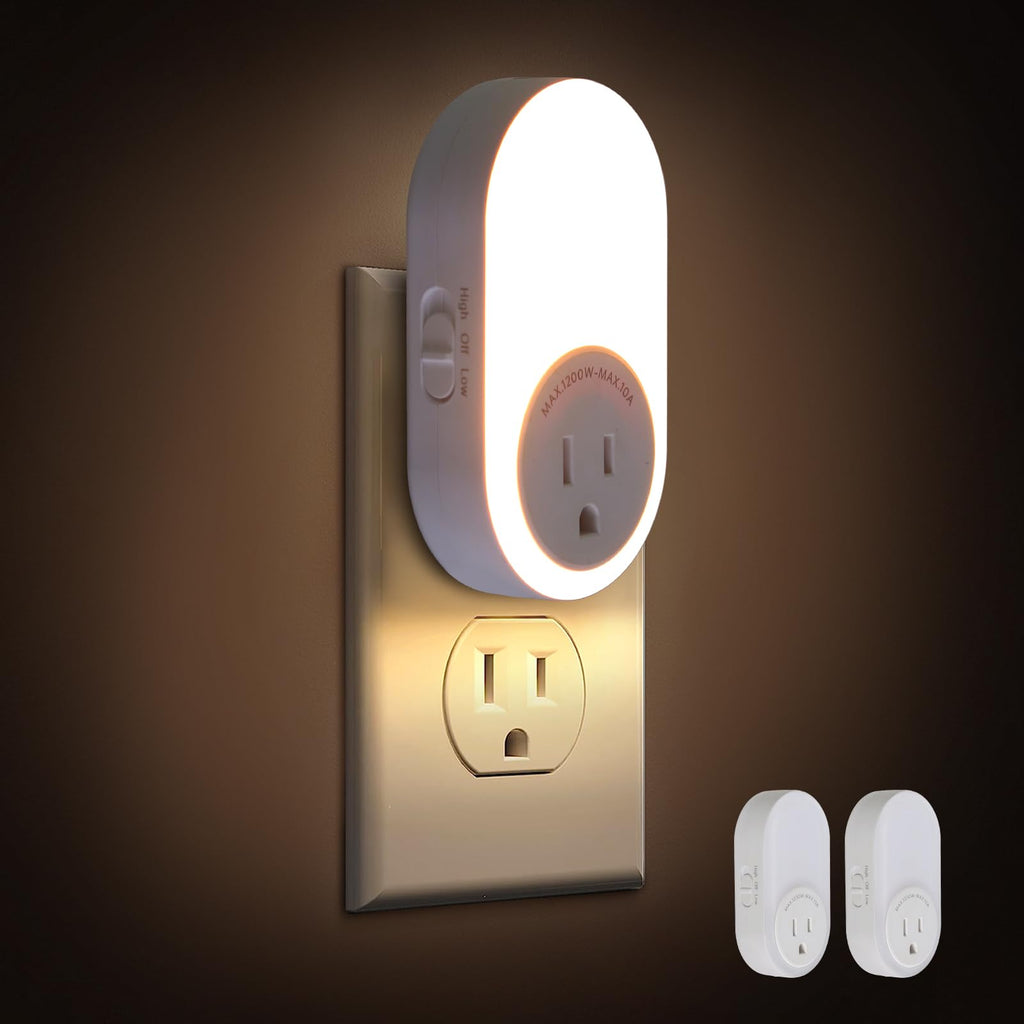 Dawnrise Night Lights Plug In Wall — Dusk-to-Dawn Sensor, 2200K/4000K, 5LM/20LM, 2-Pack