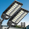 Deepn Solar Street Lights Outdoor – 8000W Commercial Grade LED Flood Lights (2 Pack) with Motion Sensor & Remote